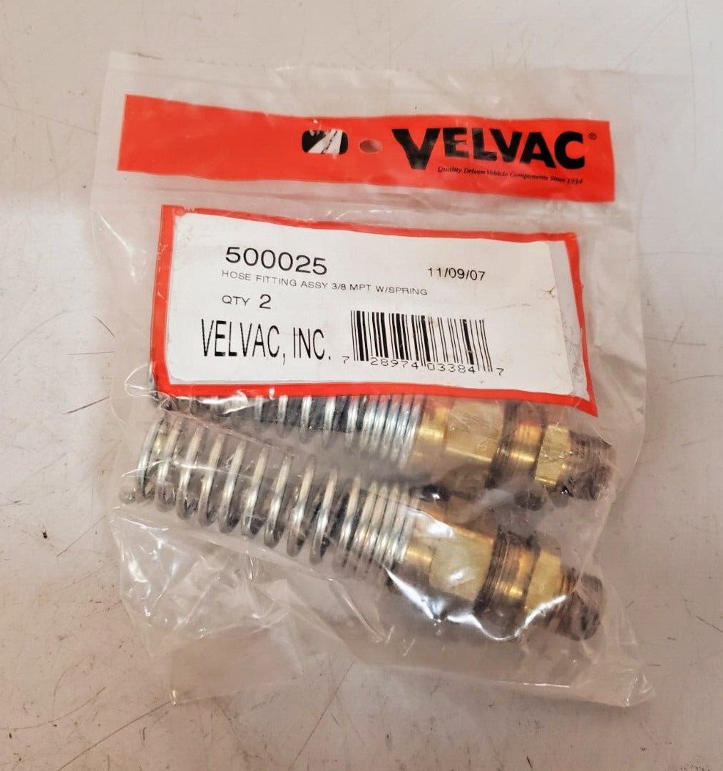 4 Packs of 2 units Velvac Hose Fittings Assy 3/8 MPT 500025 & 500019  (8 Qty)