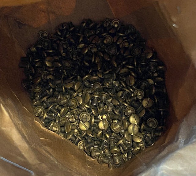 2000 Qty of 5-40 x 3/16 Pan HD Brass Flat Head Slotted Machine Screws (2000 Qty)
