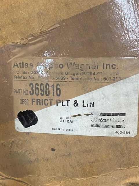 Atlas Copco Wagner Inc. Disc Friction Plate 369816 | 36-Teeth 14-5/8" Dia.