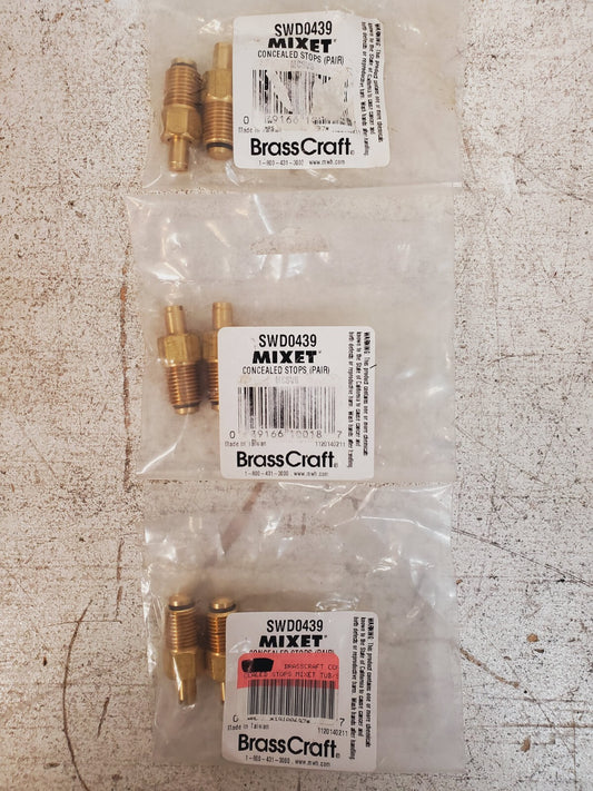 6 Qty BrassCraft Concealed Stops SWD0439 (6 Qty)
