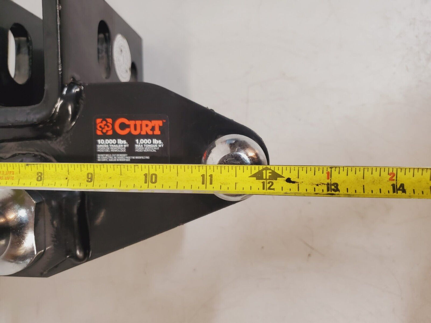 Curt Trailer Hitch W/Ball Mount 10000Lbs Gross Trailer 1000Lbs Tongue S0529X-RA