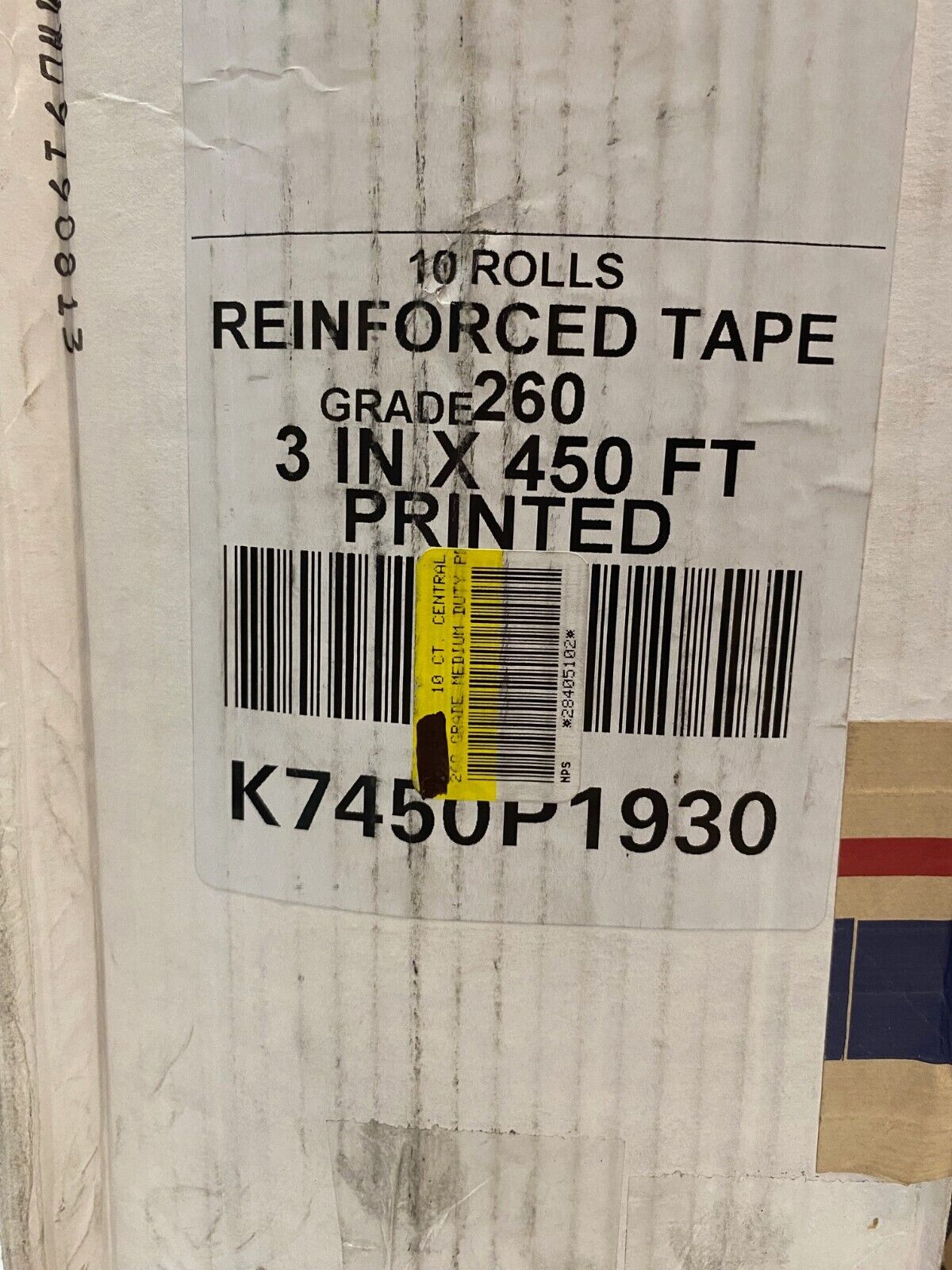 3 Boxes of Central Reinforced Tape 27 Rolls 3inx450ft Grade 260 & 235 72mmx450ft