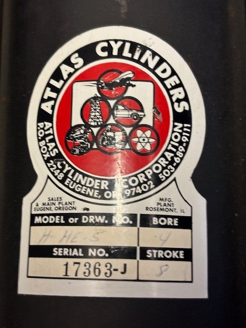 Atlas Cylinders Hydraulic Cylinder 4" Bore 8" Stroke | H-HE-5