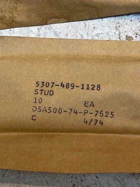 6 Bags of 10 Quantity of 5307-489-1128 Studs DSA500-74-P-7625 (60 Qty Total)