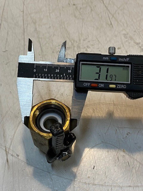 Dramm Shut-Off Valve 2" L 26mm Thread 19mm ID 32mm OD