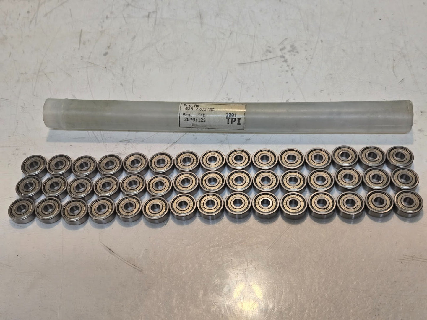 45 Quantity of TPI Bearings 626Z | 19 mm OD x 6 mm Bore x 6 mm Thick (45 Qty)