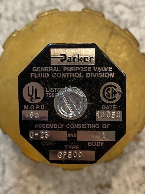 Parker Solenoid Valve GP600 | 3/4 NPT | CV = 7.38 | 40050