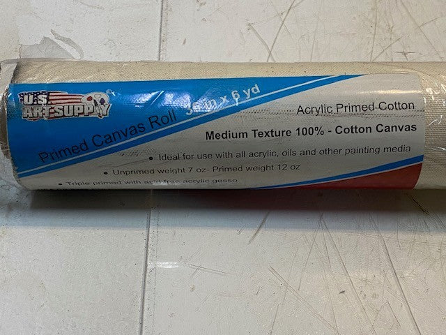 US Art Supply Acrylic Primed Cotton Canvas Roll 36" x 6 Yds CR-P366-ROLL