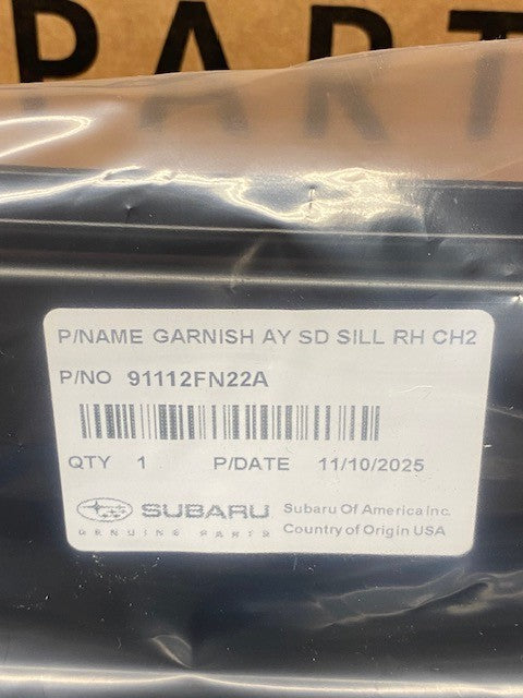2024-2025 Subaru Crosstrek Rocker Molding 91112FN22A