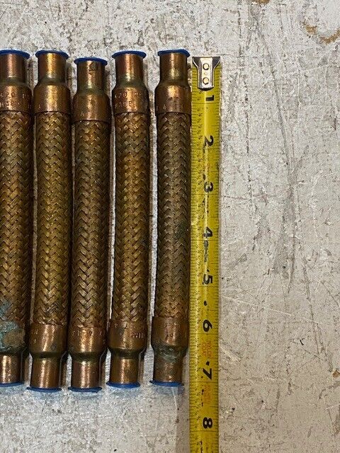 6 Qty of Packless VAF-4X7 Vibration Absorber Brass Braid Tube Ferrules (6 Qty)