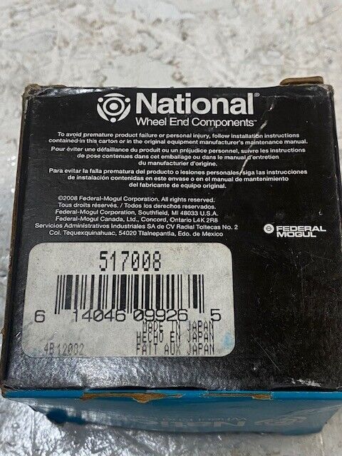 National MOOG Federal Mogul Wheel Bearing 517008 4B12082 46T080704X