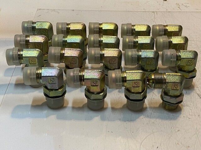 19 Quantity of 90 Degree Elbow Hydraulic Pipe Fittings 12 | 27mm Thread 15mm ID
