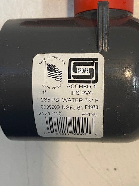 2 Quantity of Spears 1" PVC Threaded Ball Valve 235 PSI 2121-010 (2 Quantity)