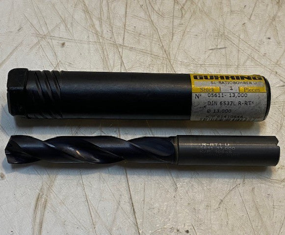 Guhring DIN 6537L R-RT1 Solid Carbide Tipped 3/8" Drill Bit K/P 61410646