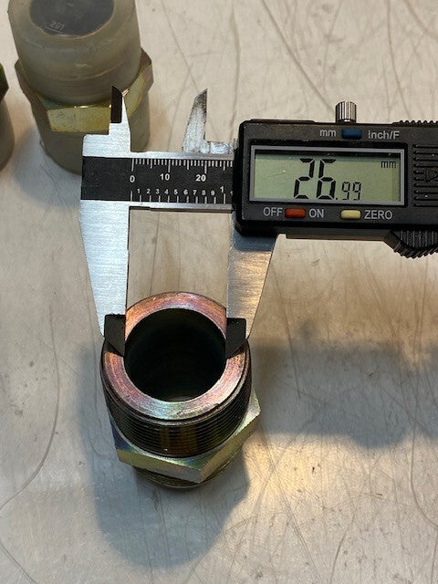 4 Qty of Hydraulic Triple-Lok Flare Adapters 2-3/8" L 41mm Thread 27mm ID -4 Qty