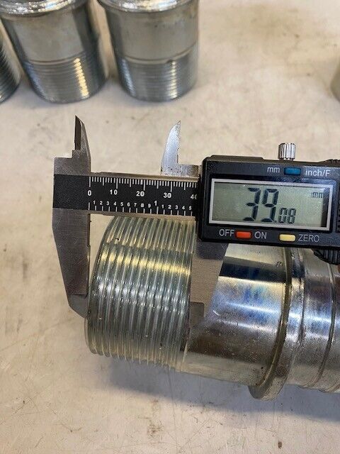 6 Quantity of 7" Plated-Steel Threaded Combination Nipples 7" H 58mm W (6 Qty)