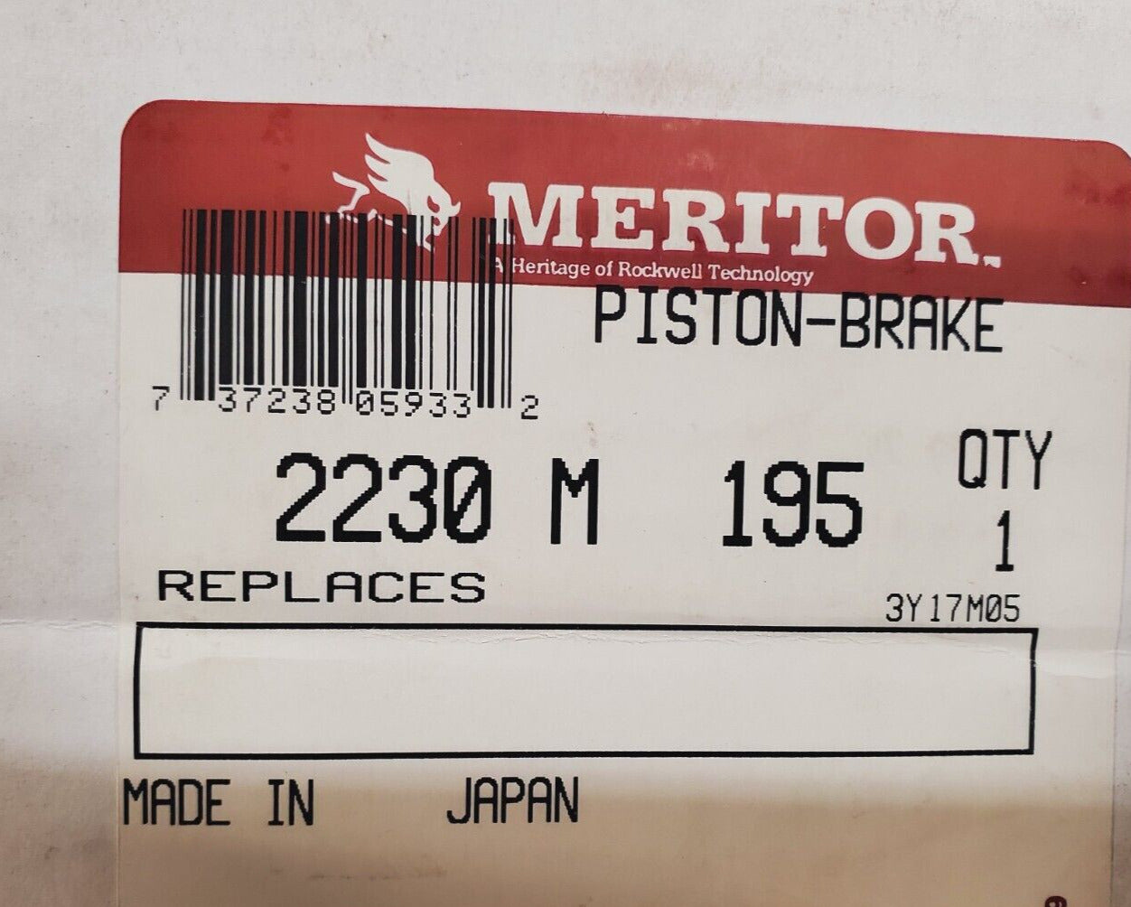 Meritor Piston-Brake-Caliper LH/RH 2230M195 | 2230-M-195 | 2230 M 195 | 4L-1-35