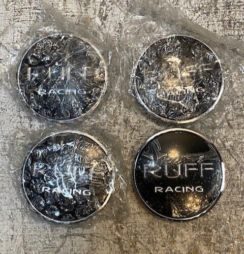 4 Qty of Ruff Racing Wheel Black Snap-In Center Caps 776C01, S1105-06-13 (4 Qty)