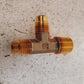 7 Quantity of Compression Brass Tee Fittings 3/8"x3/8"x1/2" (7 Qty)