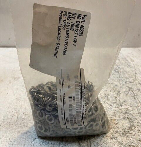 3.15 lb bag of Fastenal M8 DIN 127 Split Lock Washers 40383 *Approx. 1000 Qty*