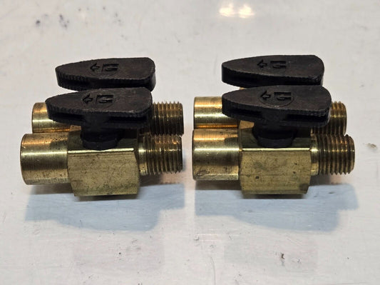 4 Quantity of Quarter Turn Plug Valves 1/4" FPT x 1/4" MPT for Parker (4 Qty)