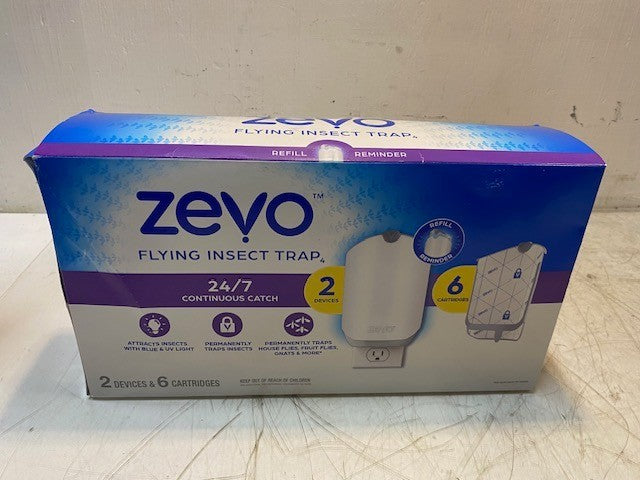 Zevo Flying Insect Trap Starter Kit 2 Devices + 6 Cartridges Model M364A