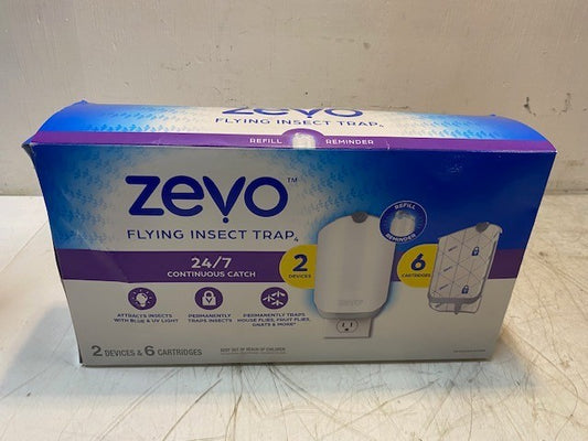 Zevo Flying Insect Trap Starter Kit 2 Devices + 6 Cartridges Model M364A