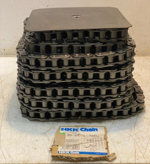 HKK Chain ANSI Standard Roller Chain 80-1R 50ft 600 Links HKK 80 w/ Extra Links