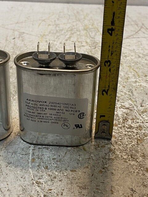 2 Quantity of Aerovox Capacitors Z92S4010M01A3 10uF 400VAC 50/60Hz (2 Quantity)