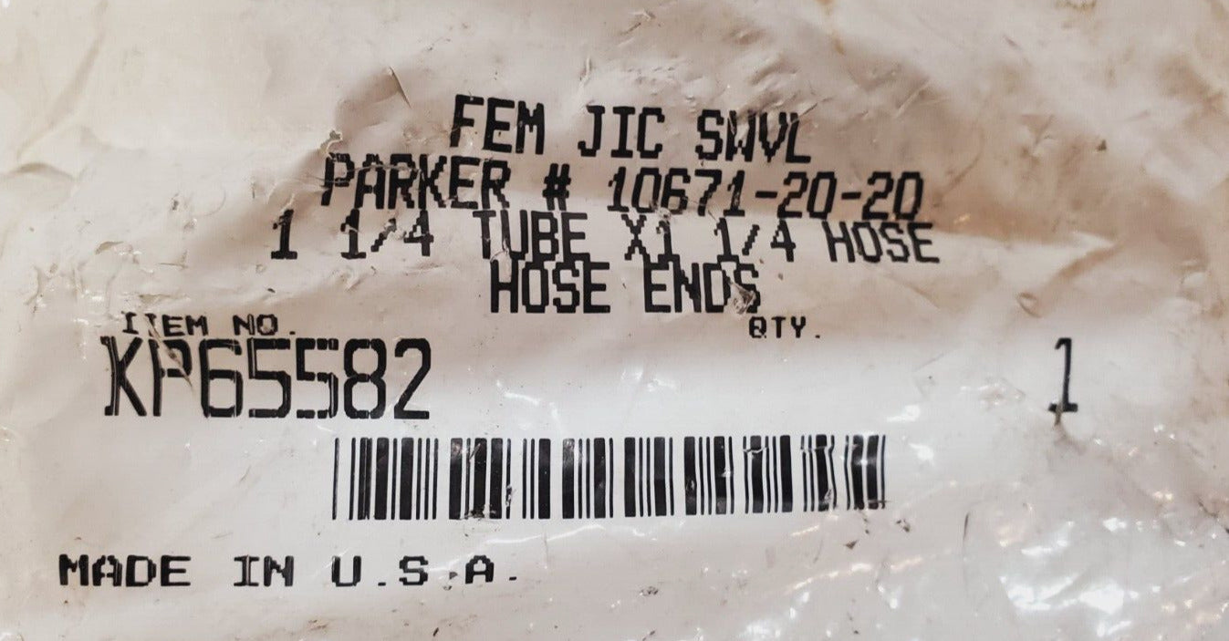 Barnes Fem JIC Swivel Hydraulic Fitting 1-1/4"Tube x 1-1/4"Hose End 10671-20-20