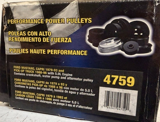 Mr. Gasket Co. Performance Power Pulley Kit 4759 Engine Accessory Drive System