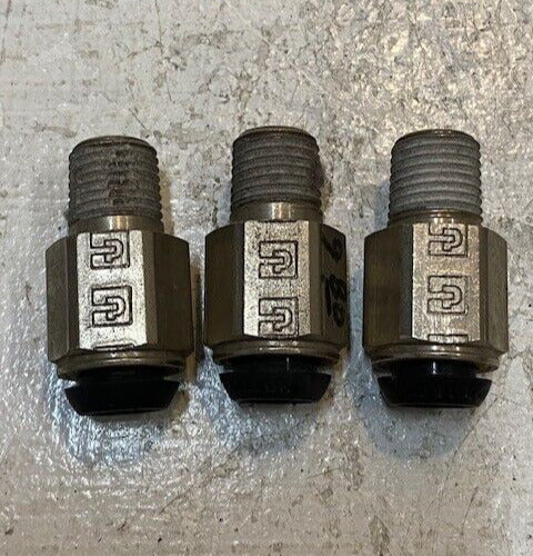 3 Quantity of Parker Male Connectors BBB 1-1/2" Long 14mm Thread End (3 Qty)