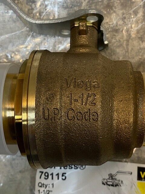 ProPress Viega 79115 1-1/2" Lead Free Bronze Ball Valve NSF 61-G 600WOG