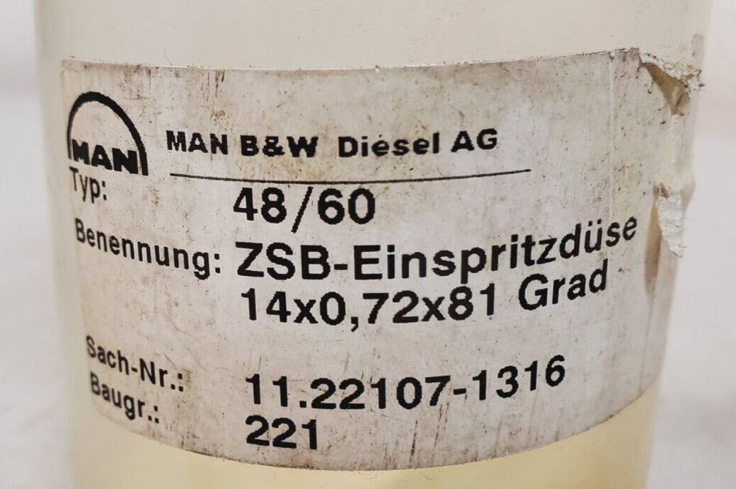 Man B&W Diesel AG 48/60 ZSB-Einspritzdüse Injection Nozzle 11.22107-1316 | 221