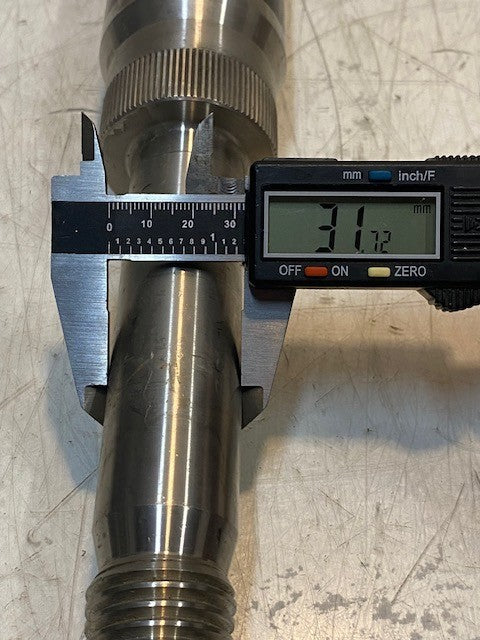 Trailer Axle Spindle 16-1/4" Long 57mm OD 32mm Shaft 28mm Thread