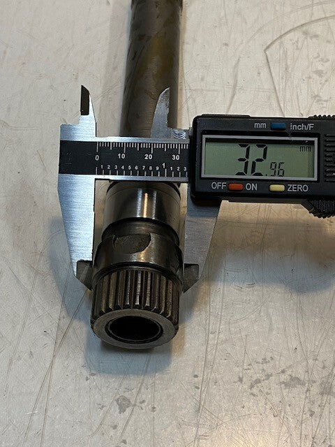 Input Drive Shaft 8-3/4" L 20mm End 9mm ID 28-Spline 33mm OD 30mm End