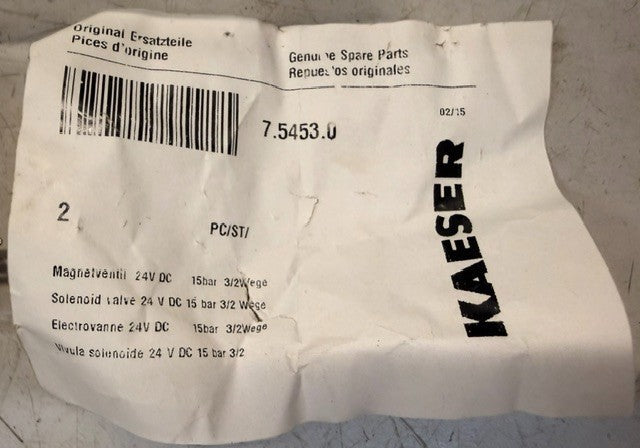 2 Quantity Kaser Solenoid Valve 7.5453.0 Industrial Electrical Control Valves