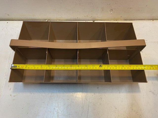 Heavy Duty Vintage Industrial Metal Carrying Tote Tray 8 Compartments 18" x 10"