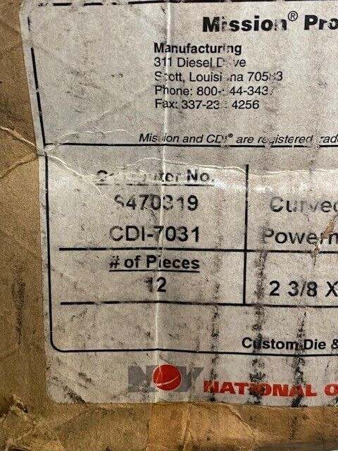 11 Qty of Mission Die Inserts 2-3/8"x2-1/16" S470319, CDI-7031 (11 Quantity)