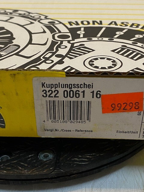 LuK Clutch Friction Disc 322006116 | 3B27A | 24mm Bore 8-3/8" Dia.