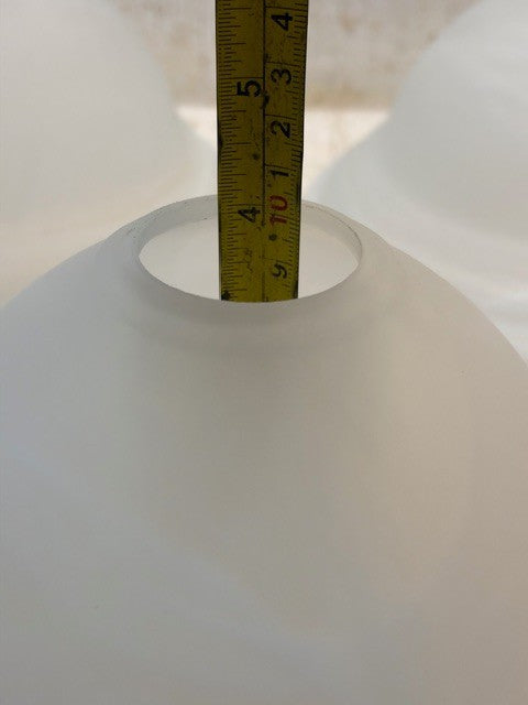 3 Qty of White Frosted Glass Domes Bowl-Shaped Lamp Shades 8-1/4" x 4" (3 Qty)