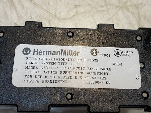 Pack of 6 Herman Miller E1311.C-WN Power Plug Receptacles Furniture Power Ports