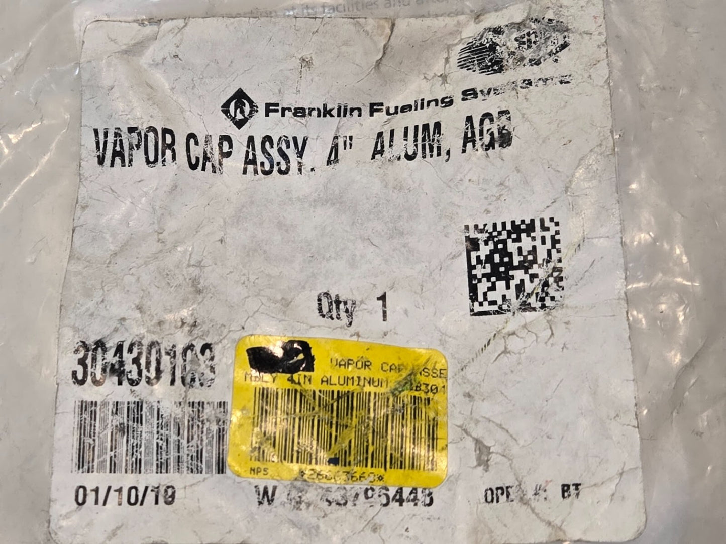 Franklin Fueling Systems Vapor Recovery Cap Assembly 4" Aluminum 30430103