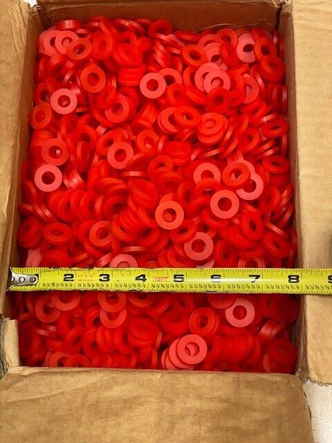 Box of 1000 Red Rubber Washers/Grommets 20mm OD 10mm ID (1000 Quantity)