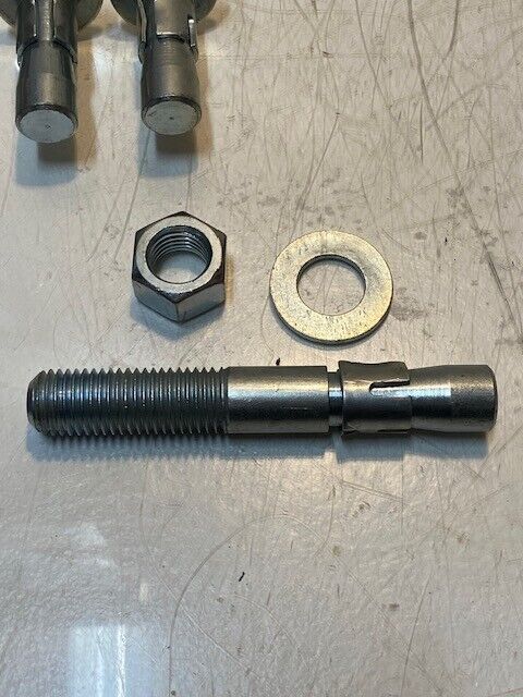 5 Quantity of Steel Anchor Bolts 6" Long 33mm Hex Nut 22mm Thread (6 Quantity)