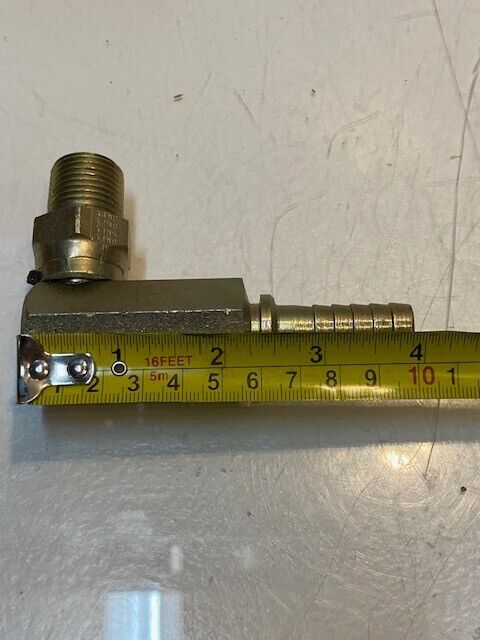 Gates Hydraulic Hose Fitting SS 6-98 | 8MPX90 | 4" L 14mm Nose 21mm Thread