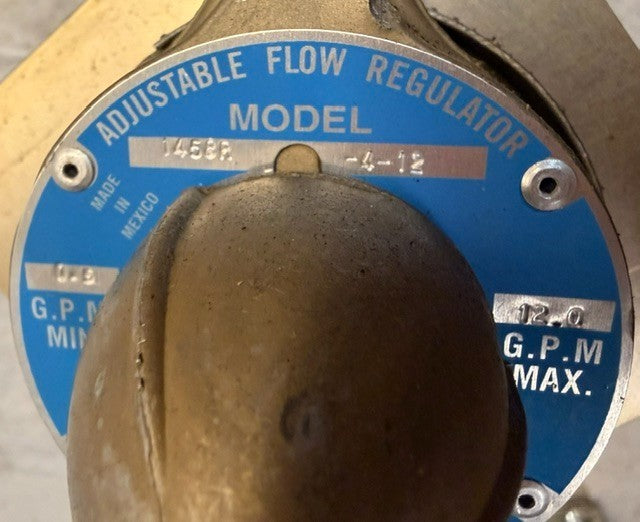 Parker Hannifin Pneumatic Or Hydraulic Adjustable Flow Regulator 1458R-4-12