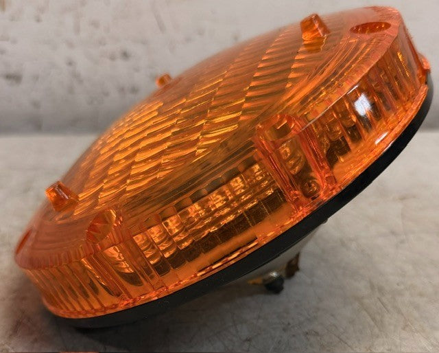 Round Amber Commercial Style Vehicle Turn Signal Warning Lamp Automotive Unit