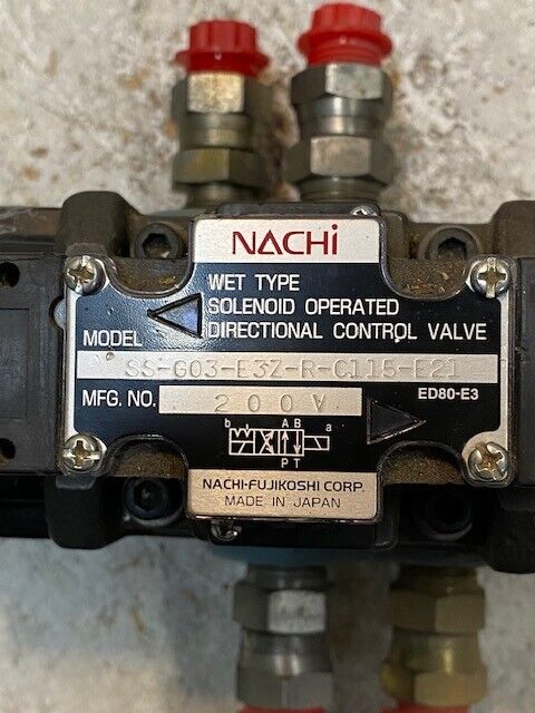 Nachi Hydraulic Solenoid Valve SS-G03-C6-R-C115-E21 w/ Subplate MSA-03X-T-E10