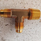 7 Quantity of Compression Brass Tee Fittings 3/8"x3/8"x1/2" (7 Qty)